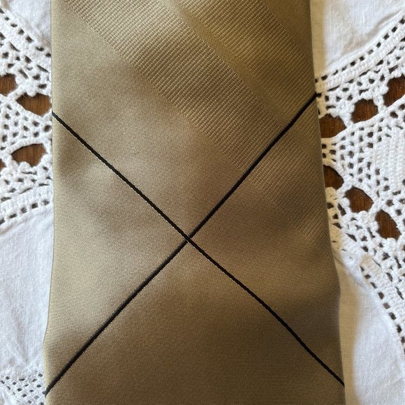 Valentino Cravatte silk tie tan & black rare - Picture 3 of 12